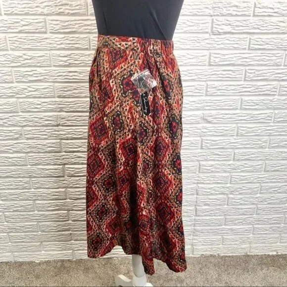 French Laundry Multicolored Button Up Midi Skirt Size 2X - Picture 6 of 9